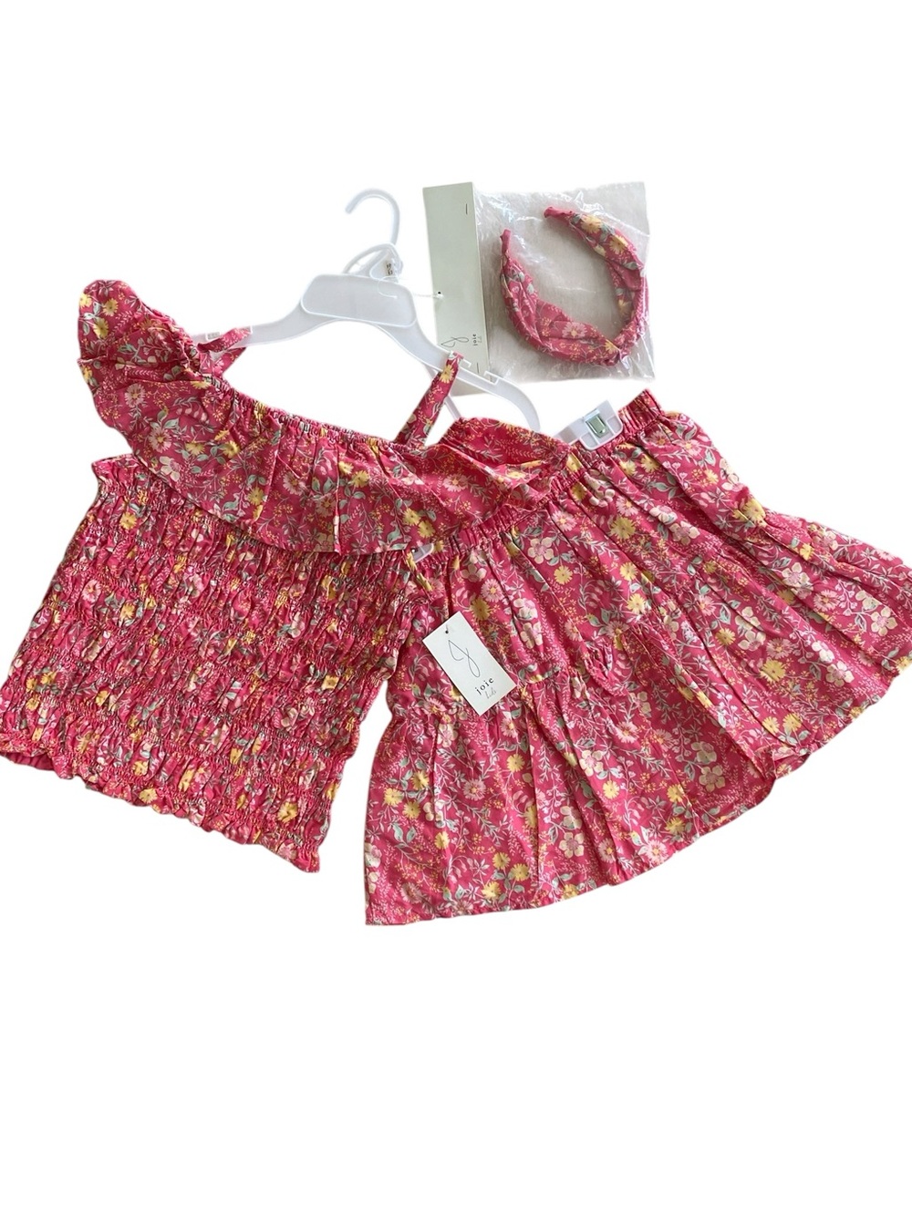 NWT Joie Kids 3 Piece Set Skirt, Halter Off Shoulder Top, & Headband. Sz. 10/12